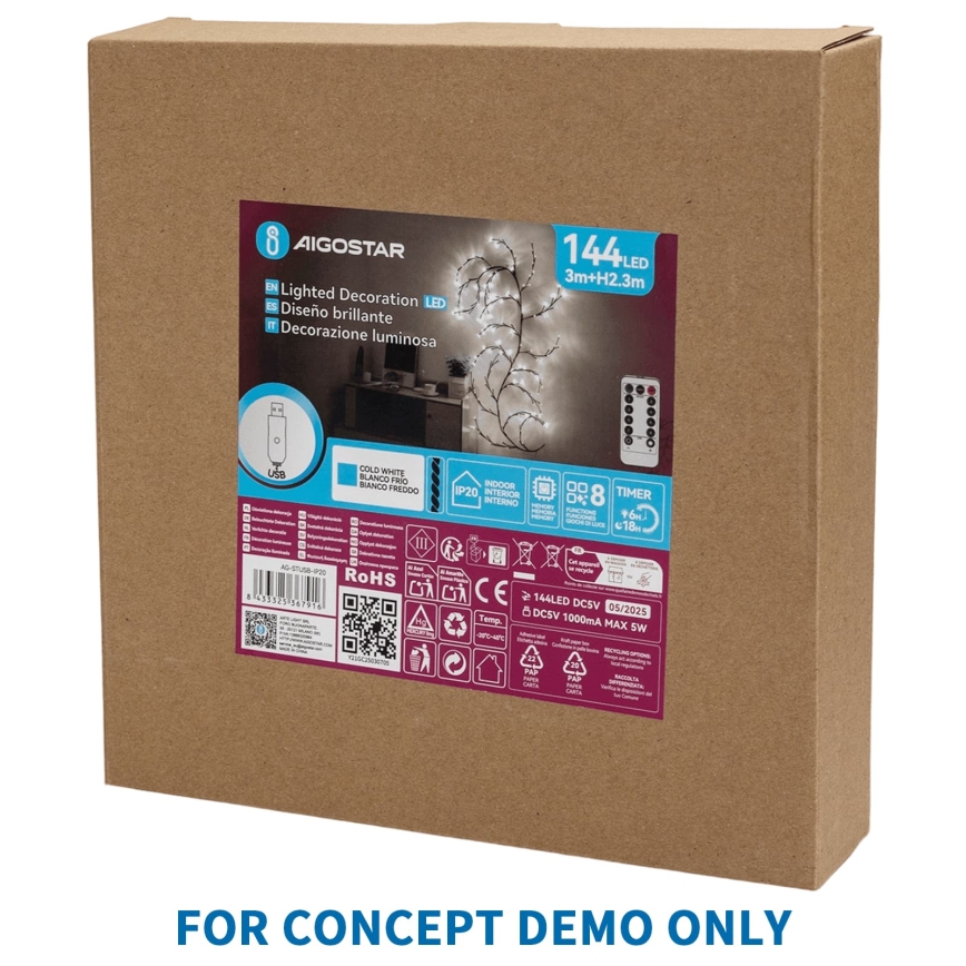 Aigostar - LED Buiten kerstdecoratie 540xLED/6W/230V 43 cm IP44 warm wit sneeuwvlok