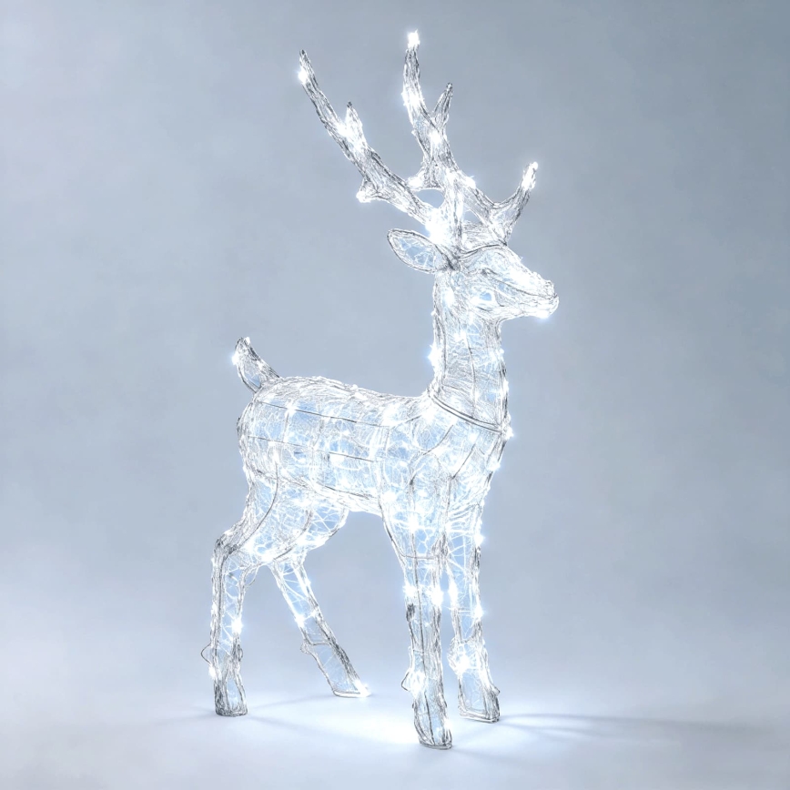 Aigostar - LED buiten kerstdecoratie 80xLED/8 functies 0,65m IP44 koel wit rendier