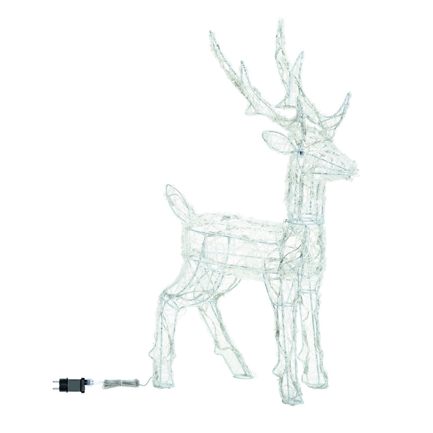 Aigostar - LED buiten kerstdecoratie 80xLED/8 functies 0,65m IP44 koel wit rendier