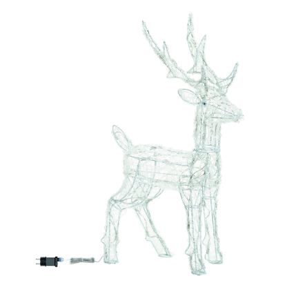 Aigostar - LED buiten kerstdecoratie 80xLED/8 functies 0,65m IP44 koel wit rendier