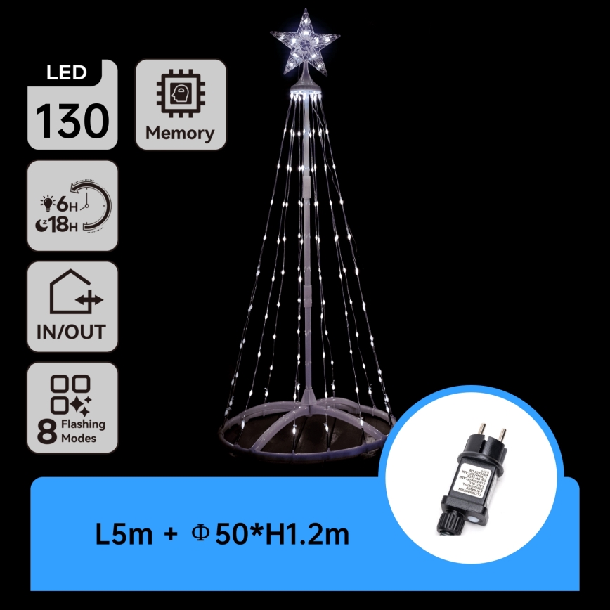 Aigostar - LED buiten kerstdecoratie LED/3,6W/230V 120 cm IP44 koud wit