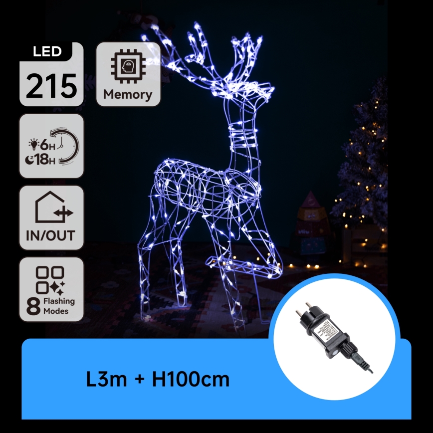 Aigostar - LED buiten kerstdecoratie LED/3,6W/31/230V 6500K 105 cm IP44 rendier