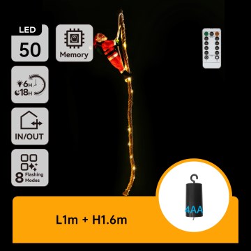 Aigostar - LED buiten kerstdecoratie LED/4xAA IP44 Kerstman met parachute