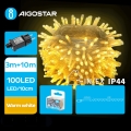 Aigostar - LED buiten kerstlichtsnoer 100xLED/8 functies 13 m IP44 warm wit