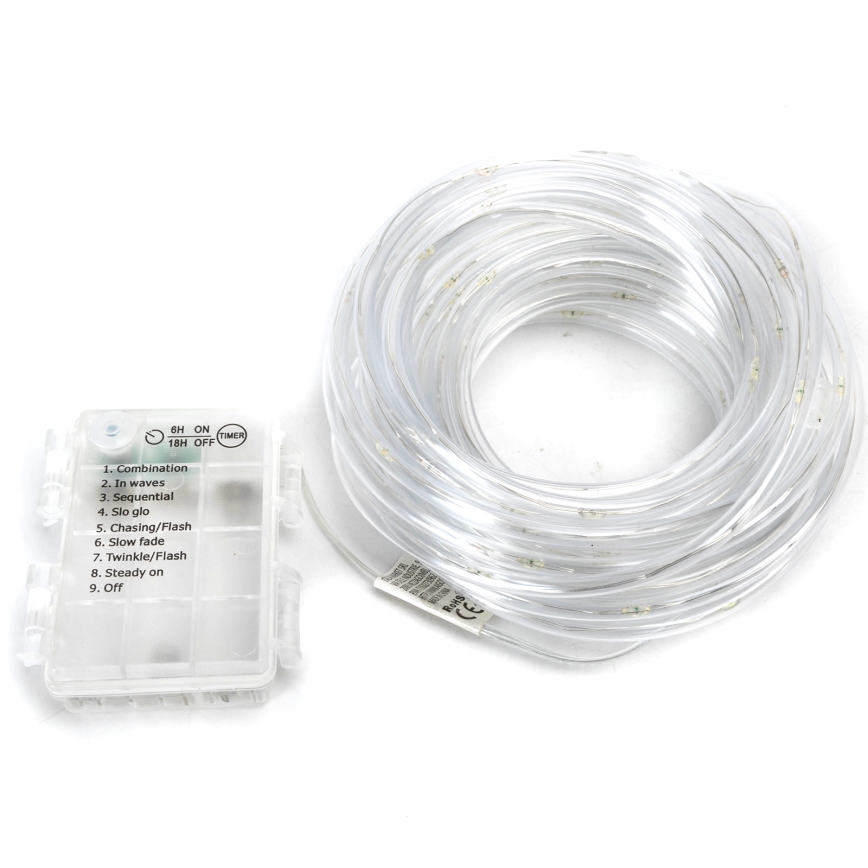 Aigostar - LED buiten kerstverlichting, 100x LED, 8 functies, 3x AA, 10,3 m, IP44, meerkleurig
