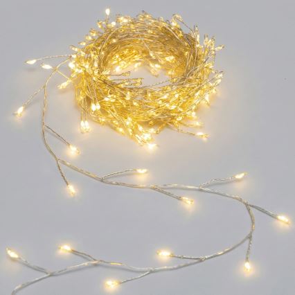 Aigostar - LED buiten kerstlichtsnoer 100xLED/8 functies 3xAA 3,3m IP44 warm wit