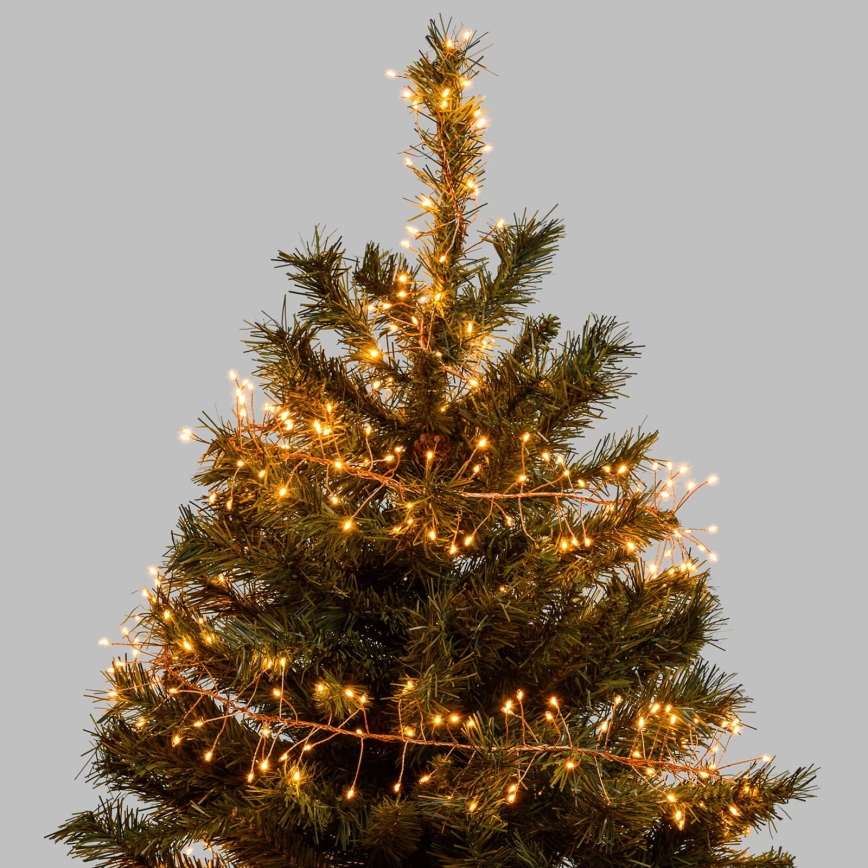 Aigostar - LED buiten kerstlichtsnoer 100xLED/8 functies 3xAA 3,3m IP44 warm wit