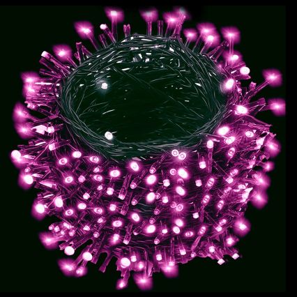Aigostar - LED buiten kerstlichtsnoer 100xLED/8 functies 3xAA 5,3m IP44 roze
