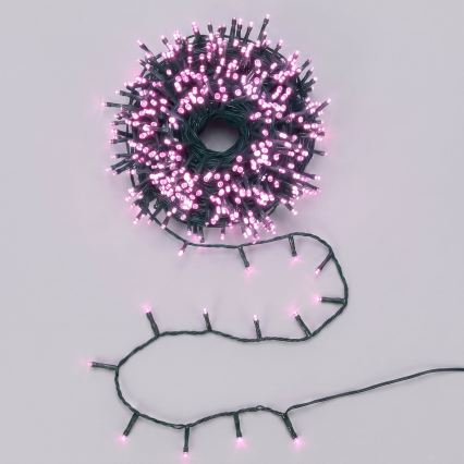 Aigostar - LED buiten kerstlichtsnoer 100xLED/8 functies 3xAA 5,3m IP44 roze