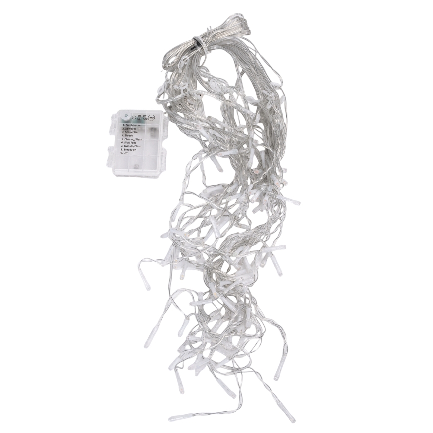 Aigostar-LED Buiten kerstlichtsnoer 100xLED/8 functies 3xAA 8x0,4m IP44 meerkleurig