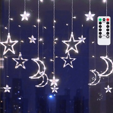 Aigostar - LED buiten kerstlichtsnoer 120xLED/6W/230V/8 functies 3x0,6m IP44 koud wit + afstandsbediening