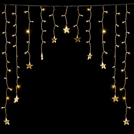 Aigostar - LED buiten kerstsnoer 168xLED/8 functies 3x1,5m IP44 warm wit sterren