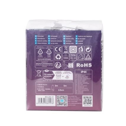 Aigostar - LED buiten kerstlichtsnoer 200 LED/8 functies 8 m IP44 koud wit