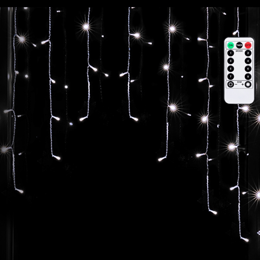 Aigostar - LED kerstverlichting voor buiten 200xLED/6W/230V/8 functies 3x1m IP44 koud wit + afstandsbediening