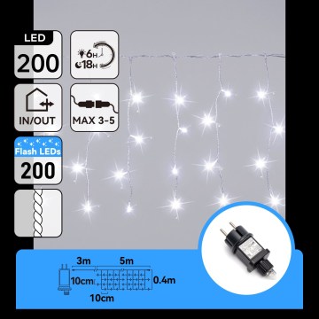 Aigostar - LED buiten kerstlichtsnoer 200xLED 8x0,4m IP44 koud wit