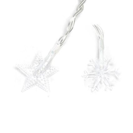 Aigostar - LED Buiten kerstverlichting 25xLED/8 functies 3xAA 2,5m IP44 warm wit sterren