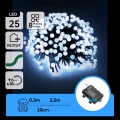 Aigostar - LED buiten kerstlichtsnoer 25xLED/8 functies 3xAA 2,8m IP44 koud wit