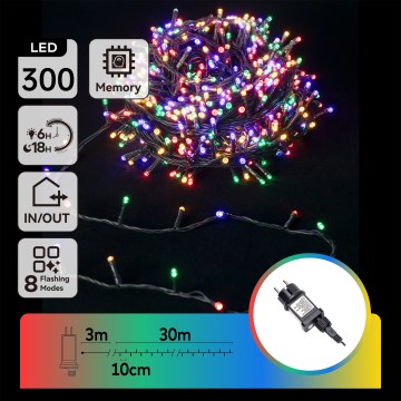 Aigostar - LED buiten kerstlichtsnoer 300xLED 30 m IP44 multicolor