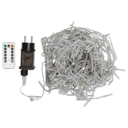 Aigostar - LED buiten kerstlichtsnoer 300 LED, 8 functies, 3x1 m, IP44, koud wit, met afstandsbediening