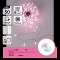 Aigostar - LED buiten kerstlichtsnoer 50xLED/8 functies 3xAA 5,3m IP44 roze