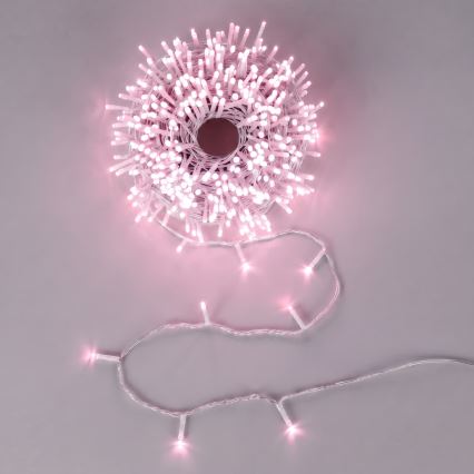 Aigostar - LED buiten kerstlichtsnoer 50xLED/8 functies 3xAA 5,3m IP44 roze