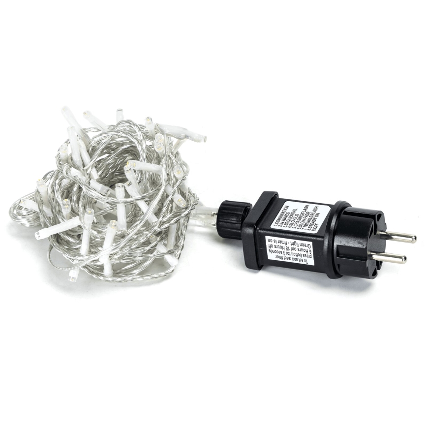 Aigostar - LED buiten kerstlichtsnoer 50xLED/8 functies 8m IP44 warm wit
