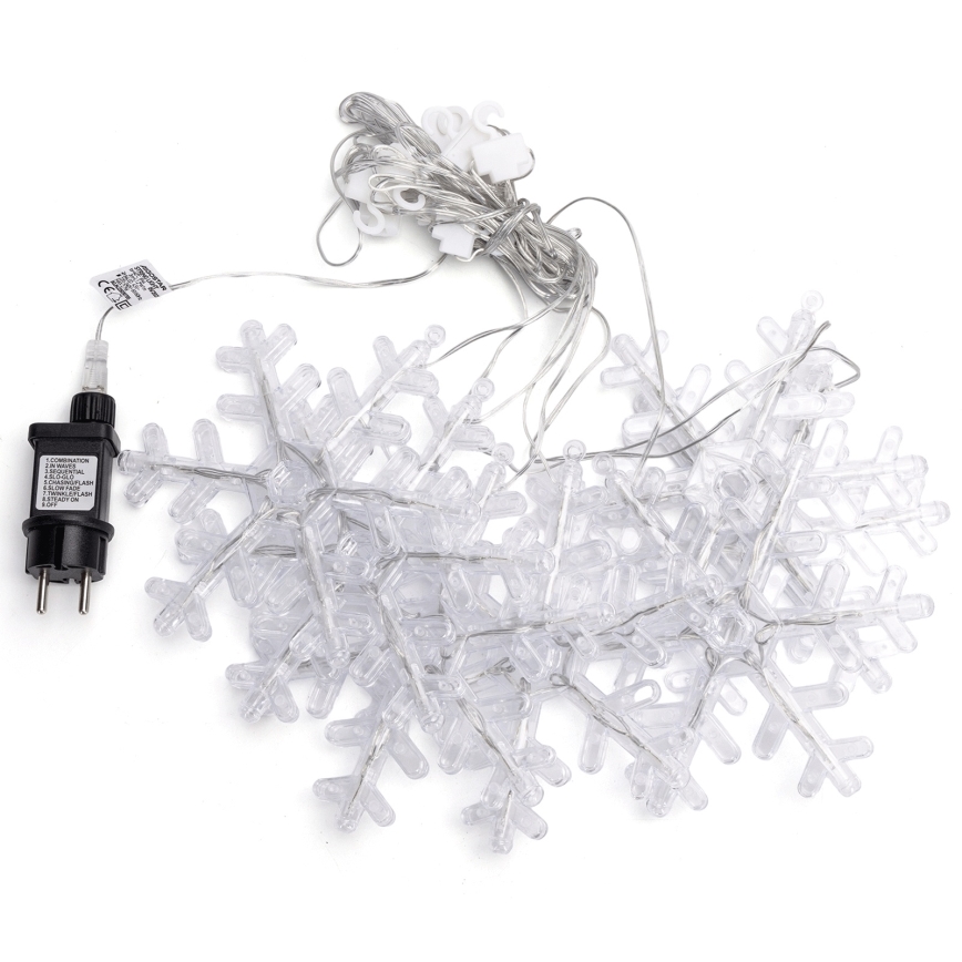 Aigostar - LED buiten kerstverlichting 84xLED/8 functies 1,2x1m IP44 warm wit sneeuwvlokken
