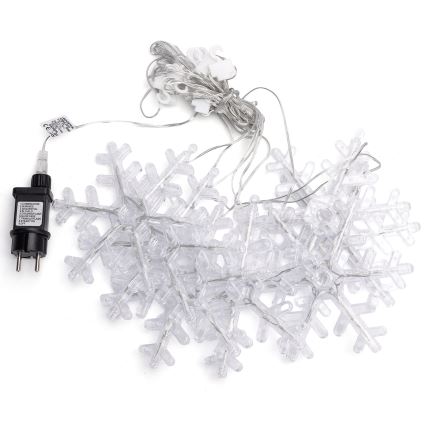 Aigostar - LED buiten kerstlichtsnoer 84xLED/8 functies 1,2x1m IP44 koud wit sneeuwvlokken