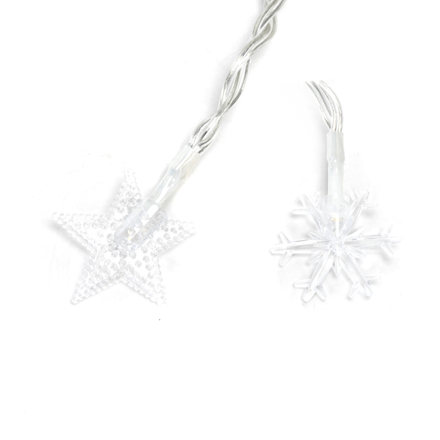 Aigostar - LED buitensnoer 100xLED/8 functies 3xAA 10m IP44 warm wit sterren