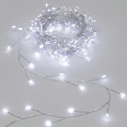 Aigostar - LED buiten kerstverlichting 100xLED/8 functies 3xAA 3,3m IP44 koel wit