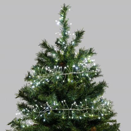 Aigostar - LED buiten kerstverlichting 100xLED/8 functies 3xAA 3,3m IP44 koel wit