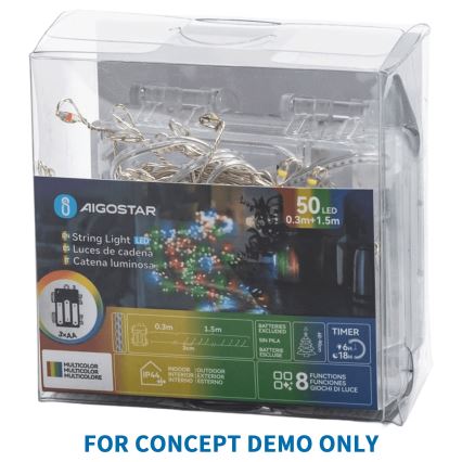 Aigostar - LED buiten kerstsnoer 2000xLED/8 functies 53m IP44 warm wit