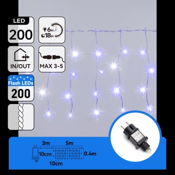 Aigostar - LED buiten kerstsnoer 200xLED 8x0,4m IP44 blauw