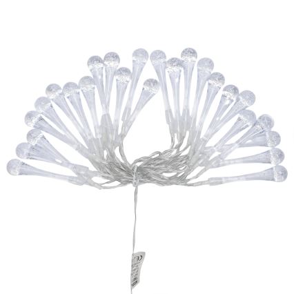 Aigostar - LED Buiten kerstverlichting 25xLED/8 functies 3xAA 2,5 m IP44 warm wit druppels