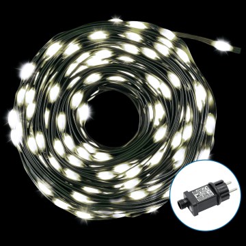 Aigostar - LED buiten kerstsnoer, 300 LED, 8 functies, 33 m, IP44, koud wit