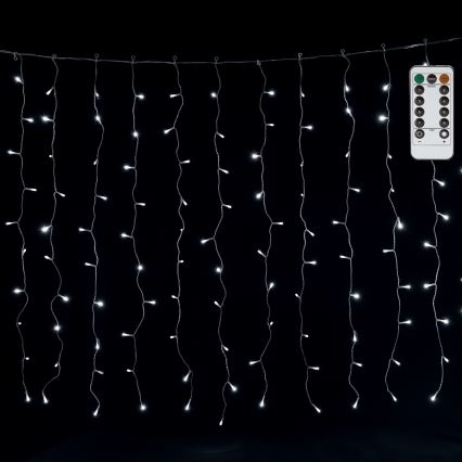 Aigostar - LED-lichtsnoer voor buiten, 300 LED, 8 functies, 3×1 m, IP44, koel wit, met afstandsbediening
