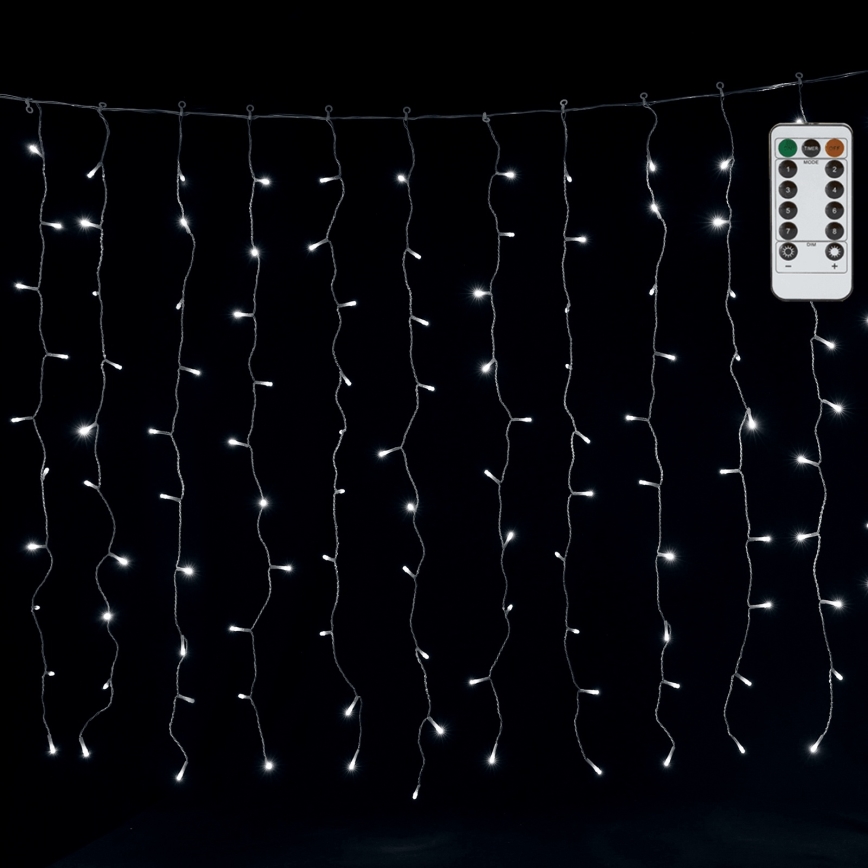 Aigostar - LED-lichtsnoer voor buiten, 300 LED, 8 functies, 3×1 m, IP44, koel wit, met afstandsbediening