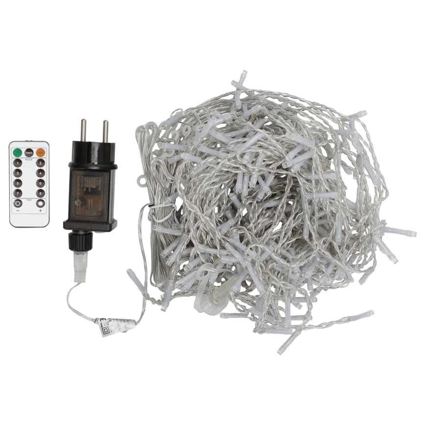 Aigostar - LED-lichtsnoer voor buiten, 300 LED, 8 functies, 3×1 m, IP44, koel wit, met afstandsbediening