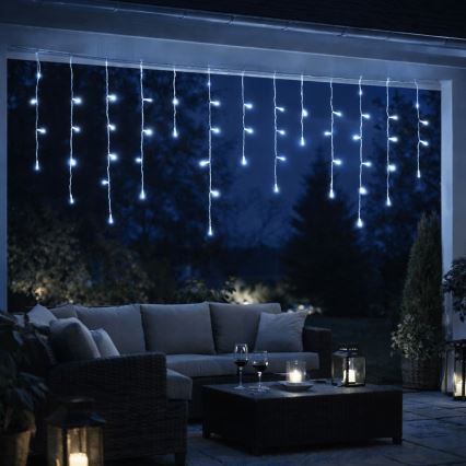 Aigostar - LED buiten kerstlichtsnoer 300xLED/8 functies 3xAA 18x0,6 m IP44 koud wit