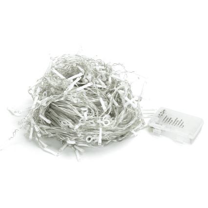 Aigostar - LED buiten kerstlichtsnoer 300xLED/8 functies 3xAA 18x0,6 m IP44 koud wit