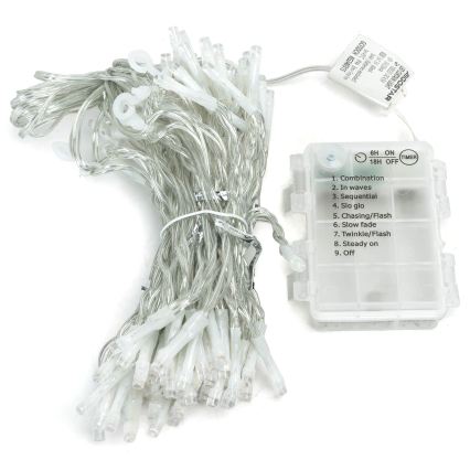 Aigostar - LED kerstsnoer voor buiten 372xLED/8 functies 3xAA 6x1,2m IP44 warm wit