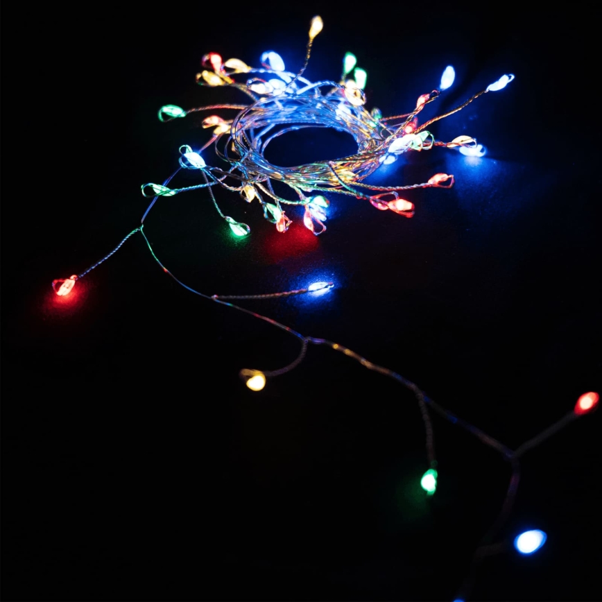 Aigostar - LED buiten kerstsnoer 50xLED/8 functies 3xAA 1,8m IP44 meerkleurig