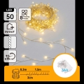 Aigostar - LED buiten kerstsnoer 50xLED/8 functies 3xAA 1,8m IP44 warm wit