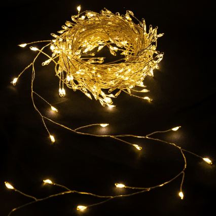 Aigostar - LED buiten kerstsnoer 50xLED/8 functies 3xAA 1,8m IP44 warm wit