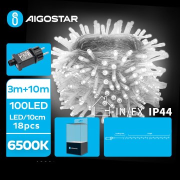 Aigostar - LED buiten kerstverlichting 100xLED/8 functies 13m IP44 koel wit
