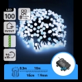Aigostar - LED buiten kerstverlichting 100xLED/8 functies 3xAA 10,3m IP44 koud wit