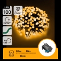 Aigostar - LED buiten kerstverlichting 100xLED/8 functies 3xAA 10,3m IP44 warm wit