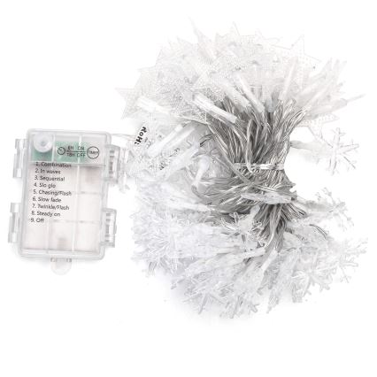 Aigostar - LED buiten kerstsnoer 100xLED/8 functies 3xAA 10 m IP44 koud wit