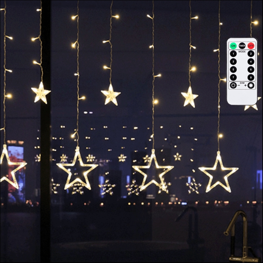 Aigostar - LED buitenlichtsnoer 120xLED/8 functies 3x0,6 m IP44 warm wit + afstandsbediening