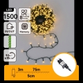 Aigostar - LED buiten kerstverlichting 1500 LEDs / 8 functies, 78 m, IP44, warm wit